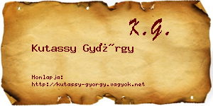 Kutassy György névjegykártya
