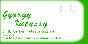 gyorgy kutassy business card